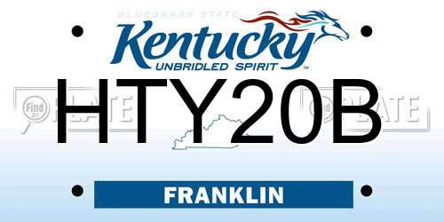 HTY20B Kentucky License Plate