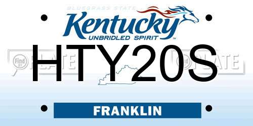 HTY20S Kentucky License Plate
