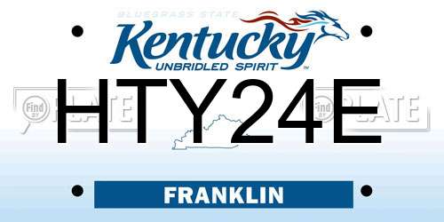HTY24E Kentucky License Plate