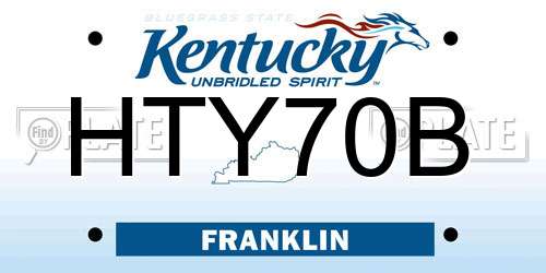 HTY70B Kentucky License Plate