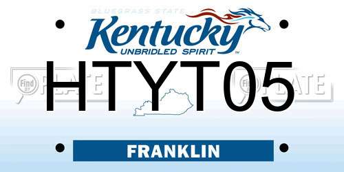 HTYT05 Kentucky License Plate