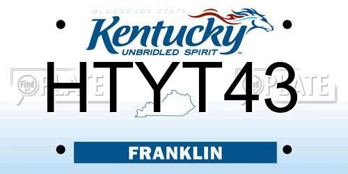 HTYT43 Kentucky License Plate