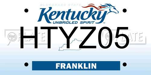 HTYZ05 Kentucky License Plate