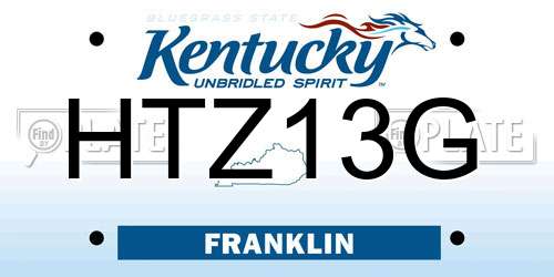 HTZ13G Kentucky License Plate