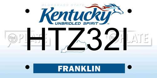 HTZ32I Kentucky License Plate