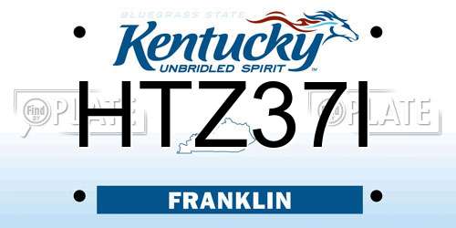 HTZ37I Kentucky License Plate