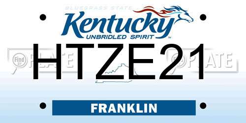 HTZE21 Kentucky License Plate