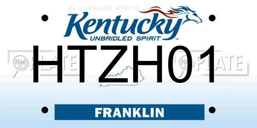 HTZH01 Kentucky License Plate