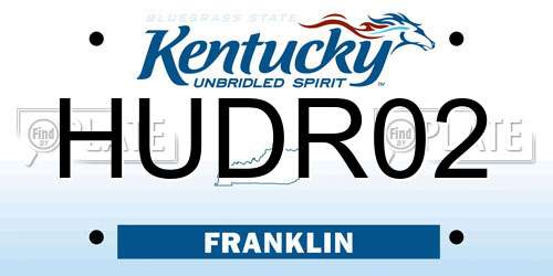 HUDR02 Kentucky License Plate
