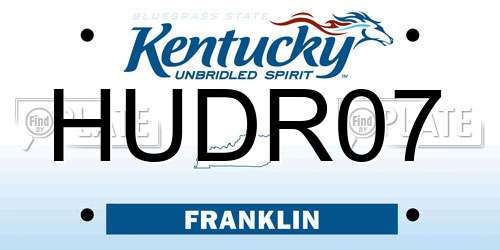 HUDR07 Kentucky License Plate