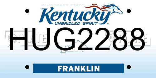 HUG2288 Kentucky License Plate