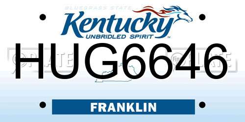 HUG6646 Kentucky License Plate