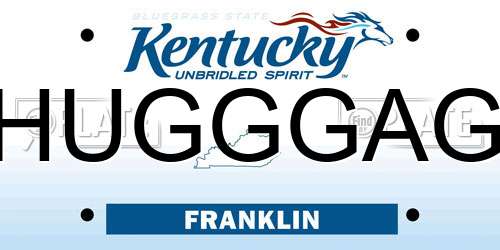 HUGGGAG Kentucky License Plate