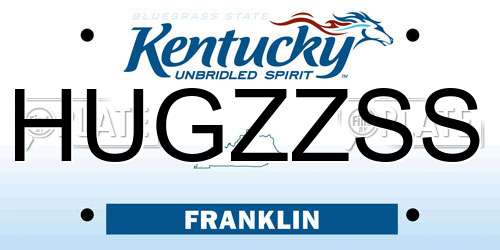 HUGZZSS Kentucky License Plate