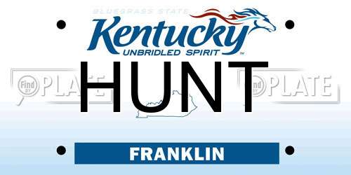 HUNT Kentucky License Plate