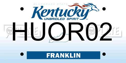 HUOR02 Kentucky License Plate