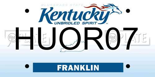 HUOR07 Kentucky License Plate