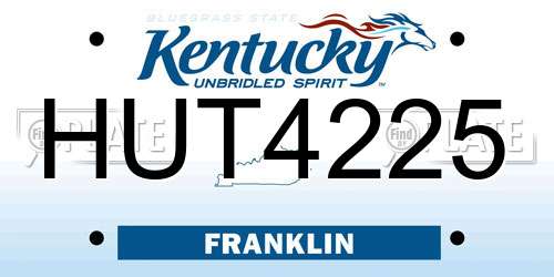 HUT4225 Kentucky License Plate