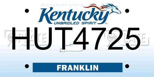 HUT4725 Kentucky License Plate