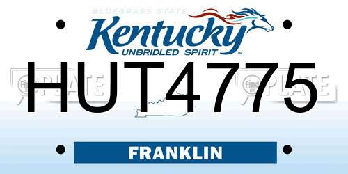 HUT4775 Kentucky License Plate
