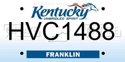 HVC1488 Kentucky License Plate