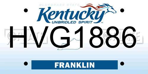HVG1886 Kentucky License Plate
