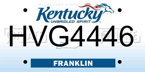 HVG4446 Kentucky License Plate