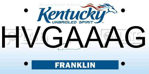 HVGAAAG Kentucky License Plate