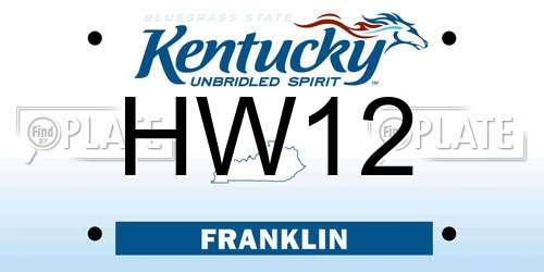 HW12 Kentucky License Plate