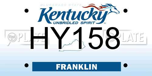 HY158 Kentucky License Plate