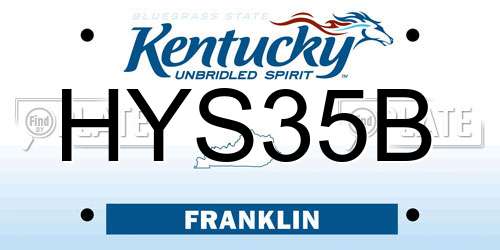 HYS35B Kentucky License Plate