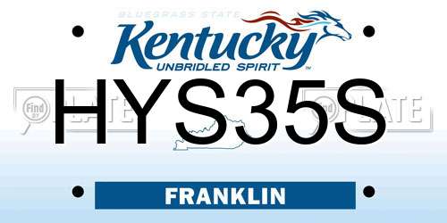 HYS35S Kentucky License Plate
