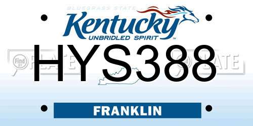 HYS388 Kentucky License Plate