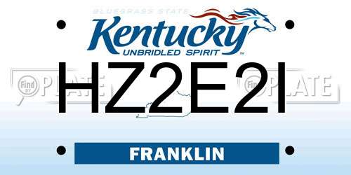 HZ2E2I Kentucky License Plate