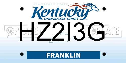 HZ2I3G Kentucky License Plate