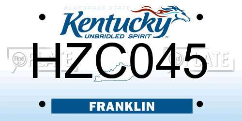 HZC045 Kentucky License Plate