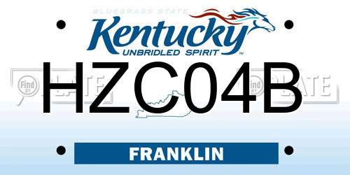 HZC04B Kentucky License Plate