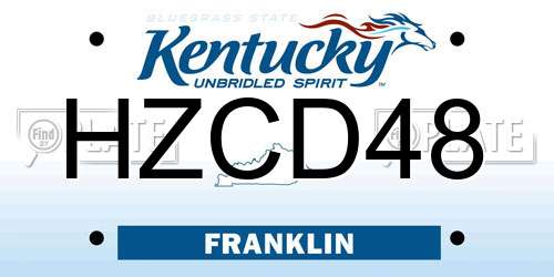 HZCD48 Kentucky License Plate