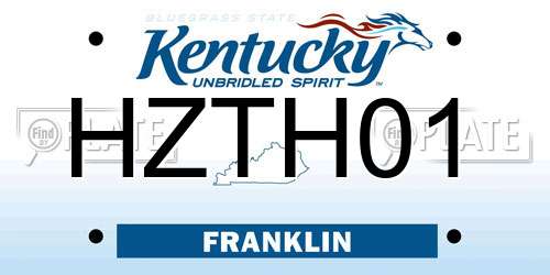 HZTH01 Kentucky License Plate