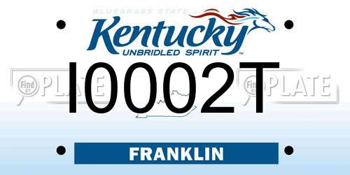 I0002T Kentucky License Plate