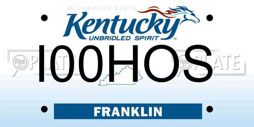 I00HOS Kentucky License Plate