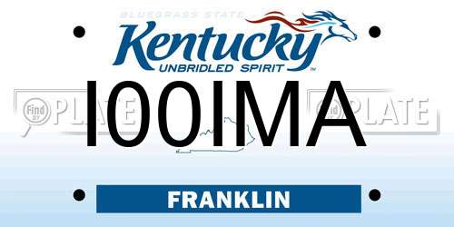I00IMA Kentucky License Plate