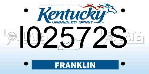 I02572S Kentucky License Plate
