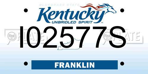 I02577S Kentucky License Plate