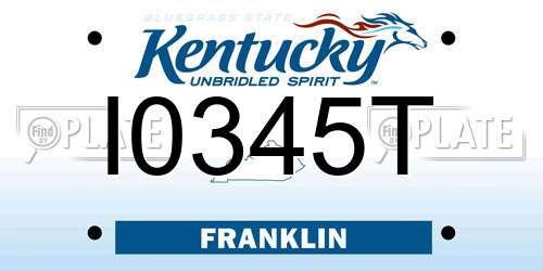I0345T Kentucky License Plate