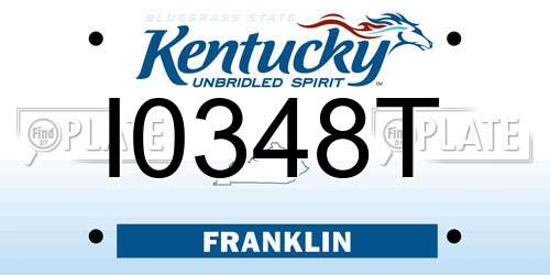 I0348T Kentucky License Plate