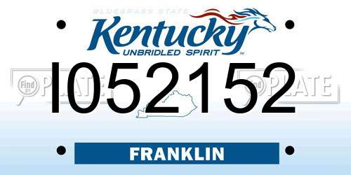 I052152 Kentucky License Plate