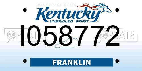 I058772 Kentucky License Plate
