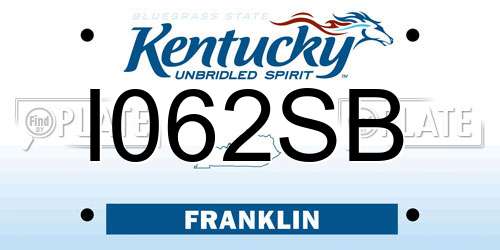 I062SB Kentucky License Plate