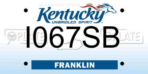I067SB Kentucky License Plate
